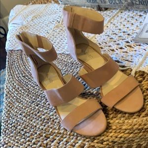 Nine West wedge sandals nude Sz 8